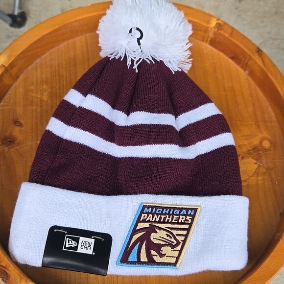 Unisex Michigan Panthers New Era UFL Beanie With Poof NWT - Picture 1 of 9